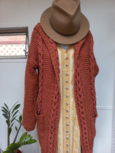 Load image into Gallery viewer, Hooded Cloak - Cable Knit Cardigan