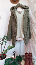 Load image into Gallery viewer, Hooded Cloak - Cable Knit Cardigan