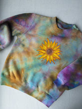 Load image into Gallery viewer, Hand Painted Sunflower on our Coral Crew Neck Jumper