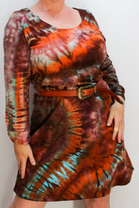 One of a Kind Long Sleeve Swing Dress in Broome Colourway