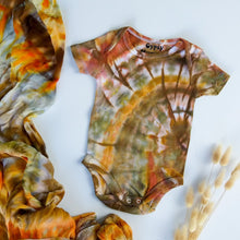 Load image into Gallery viewer, Tie Dyed Short Sleeve Onesie - Retro Colourway