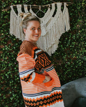 Load image into Gallery viewer, Orange &amp; Black Knit - Collage Jersey Style with Pockets