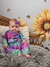 Load image into Gallery viewer, Tie Dyed Winter Slouch Romper with a Sunflower bum! (See images for a cuteness overload!)