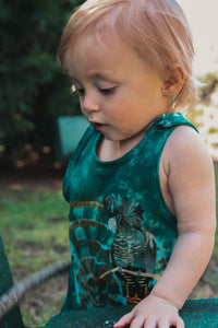 Red Black Cockatoo Slouch Romper